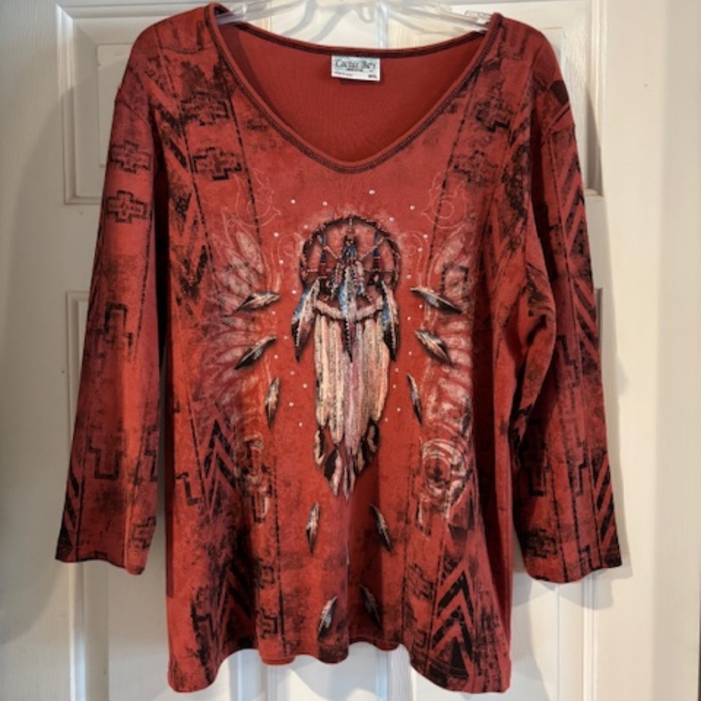 Cactus Bay Tee- XXL- Very Nice- Dream catcher w/feather design